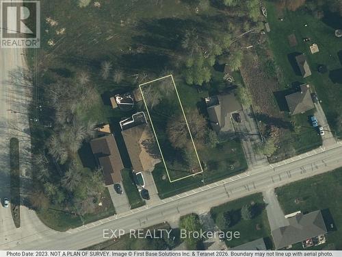 View from above (lot lines approximate). - 94 Simcoe Road, Ramara, ON 