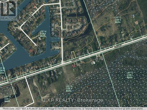View from above (lot lines approximate). - 94 Simcoe Road, Ramara, ON 