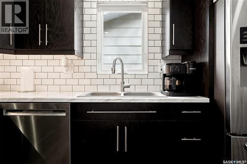 1645 Smith Street, Moose Jaw, SK - Indoor Photo Showing Kitchen With Stainless Steel Kitchen With Double Sink