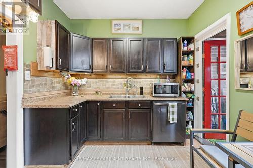 182 Cavell Avenue, Hamilton, ON - Indoor Photo Showing Kitchen With Double Sink