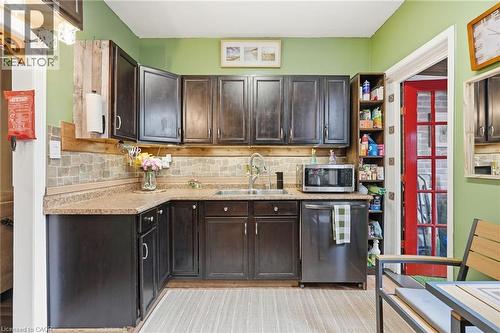 182 Cavell Avenue, Hamilton, ON - Indoor Photo Showing Kitchen With Double Sink