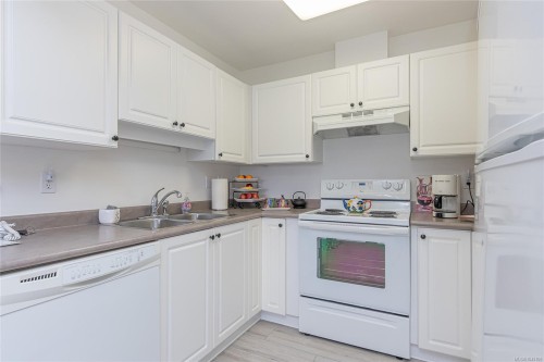 #202-9844 Croft St, Chemainus, BC - Indoor Photo Showing Kitchen With Double Sink