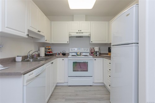 #202-9844 Croft St, Chemainus, BC - Indoor Photo Showing Kitchen With Double Sink