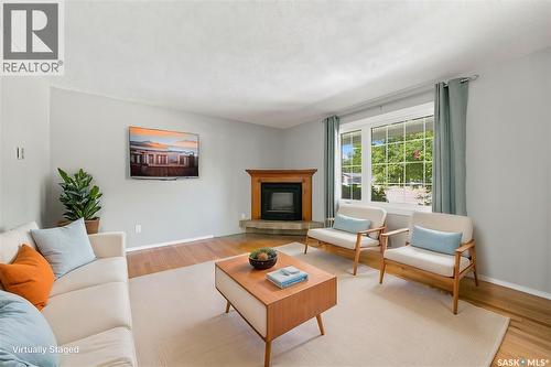 144 Sylvite Crescent, Allan, SK - Indoor Photo Showing Living Room With Fireplace