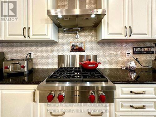 A WOLF gas range, Wall Ovens & pot filler - 56 Esther Crescent, Thorold, ON - Indoor Photo Showing Kitchen With Upgraded Kitchen