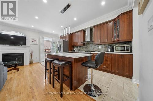 3348 Sunlight Street, Mississauga, ON - Indoor Photo Showing Kitchen With Fireplace