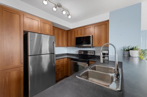 Cuisine - 1510-650 Rue Jean-D'Estrées, Montréal (Ville-Marie), QC - Indoor Photo Showing Kitchen With Double Sink