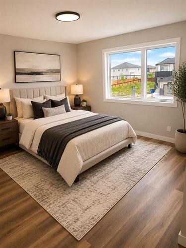 Digitally staged with furniture - 2 Crocus Place, West St Paul, MB - Indoor Photo Showing Bedroom