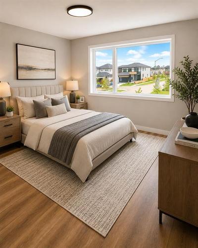 Digitally staged with furniture - 2 Crocus Place, West St Paul, MB - Indoor Photo Showing Bedroom