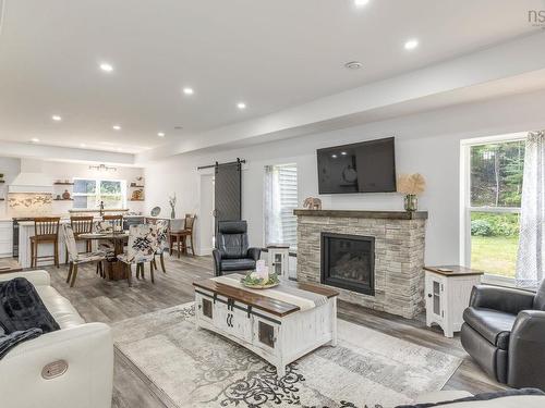 6718 Highway 1, Coldbrook, NS - Indoor Photo Showing Living Room With Fireplace