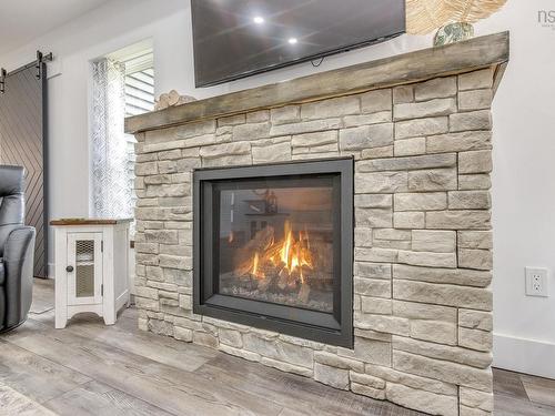 6718 Highway 1, Coldbrook, NS - Indoor Photo Showing Living Room With Fireplace