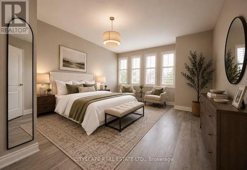 Virtual staging: Master bedroom - 5409 Bestview Way, Mississauga, ON - Indoor Photo Showing Bedroom