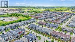 Aerial perspective showcasing a modern residential development with uniform architectural styles - 