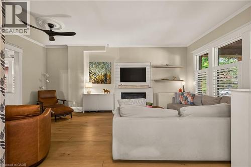 61 Mountain Avenue, Hamilton, ON - Indoor Photo Showing Living Room With Fireplace