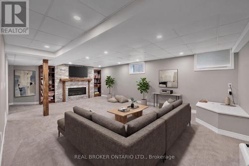 36 Beverly Street, Springwater, ON - Indoor With Fireplace