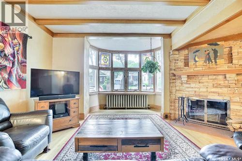 2834 Rae Street, Regina, SK - Indoor Photo Showing Living Room With Fireplace