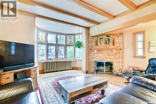 2834 Rae Street, Regina, SK - Indoor Photo Showing Living Room With Fireplace