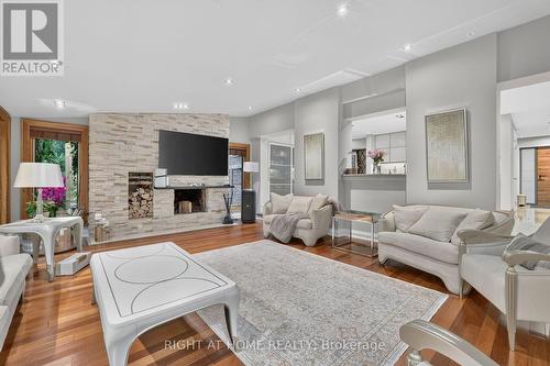 35 Brightbay Crescent, Markham, ON - Indoor Photo Showing Living Room With Fireplace