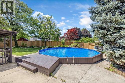 489 Acadia Drive, Hamilton, ON - Outdoor With Above Ground Pool With Deck Patio Veranda With Backyard