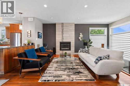 4110 Chuka Drive, Regina, SK - Indoor Photo Showing Living Room With Fireplace
