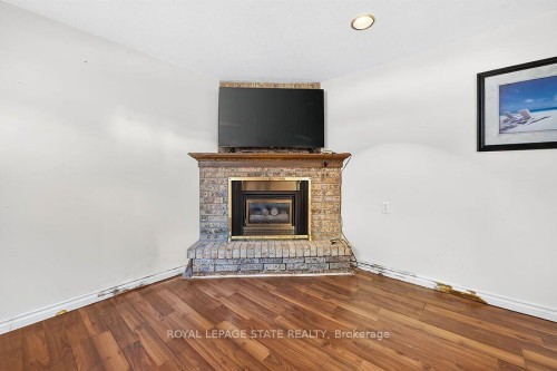 16 Sunshine Court, Hamilton, ON - Indoor Photo Showing Living Room With Fireplace