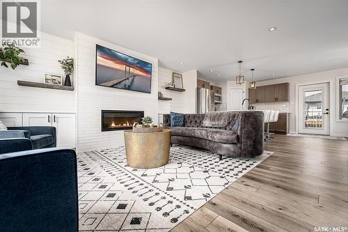 123 Hodges Crescent, Moose Jaw, SK - Indoor Photo Showing Living Room With Fireplace
