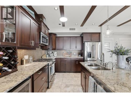 2000 Valleyview Drive Unit# 3, Osoyoos, BC - Indoor Photo Showing Kitchen With Double Sink With Upgraded Kitchen
