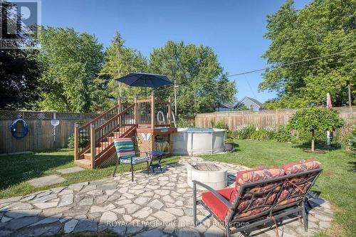 Fire pit and pool - 294 Davis Street, Port Colborne (Killaly East), ON - Outdoor With Backyard