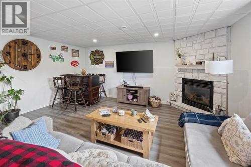 7841 Collison Sideroad, Amherstburg, ON - Indoor Photo Showing Living Room With Fireplace