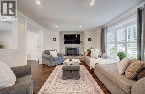 292 Grand Ridge Drive, Cambridge, ON - Indoor Photo Showing Living Room With Fireplace