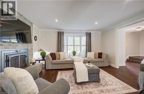 292 Grand Ridge Drive, Cambridge, ON - Indoor Photo Showing Living Room With Fireplace