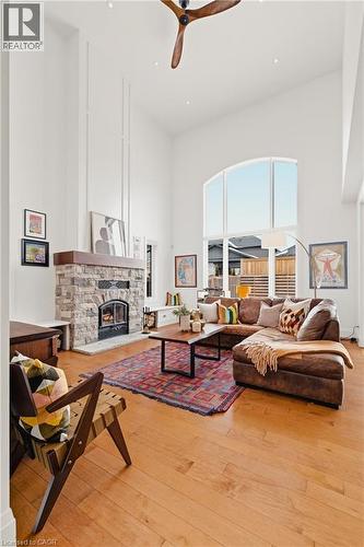 157 Ridgeview Drive, Drayton, ON - Indoor Photo Showing Living Room With Fireplace