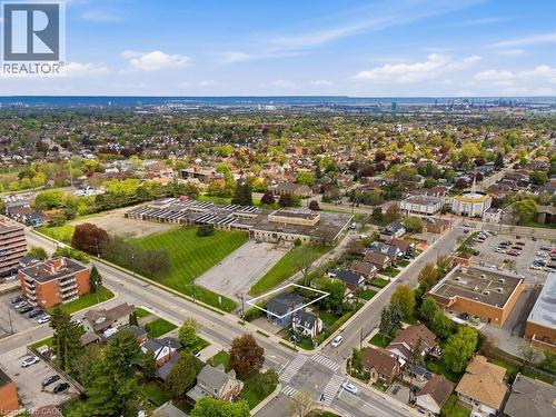 Aerial perspective highlighting a residential property within a neighborhood setting - 773 Lawrence Road, Hamilton, ON - Outdoor With View