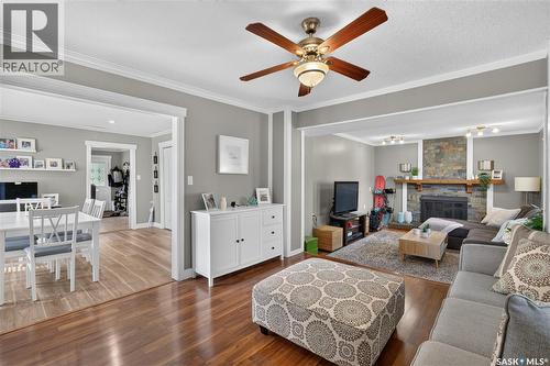 477 22Nd Street E, Prince Albert, SK - Indoor Photo Showing Living Room With Fireplace