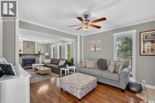 477 22Nd Street E, Prince Albert, SK - Indoor Photo Showing Living Room With Fireplace