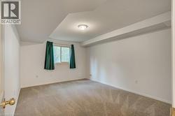Carpeted room featuring a window with natural light, a ceiling-mounted light fixture, and white painted walls - 