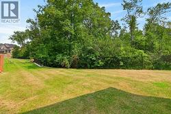Expansive grassy yard area with mature perimeter trees - 