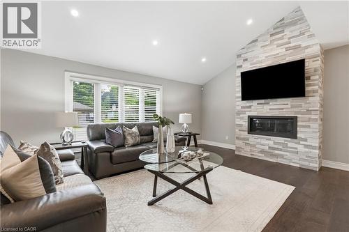 332 Woodworth Drive W, Ancaster, ON - Indoor Photo Showing Living Room With Fireplace