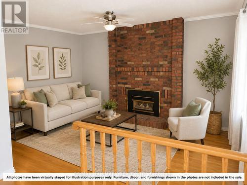 15 Byron Crescent, Barrie, ON - Indoor Photo Showing Living Room With Fireplace