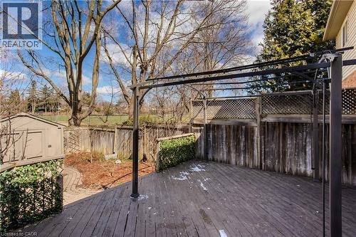 Expansive wooden deck with a metal pergola structure - 2121 Prospect Street, Burlington, ON - Outdoor