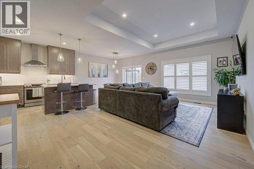 Open-concept main living area with wide plank wood-finish flooring - 15 Matheson Crescent, Innerkip, ON - Indoor