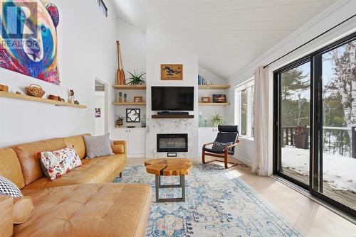 1161 Lau Camp Rd, Algoma Mills, ON - Indoor Photo Showing Living Room With Fireplace