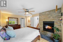 Two way fireplace - great room and primary - 