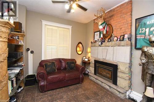 22 Picton Street E, Hamilton, ON - Indoor Photo Showing Living Room With Fireplace