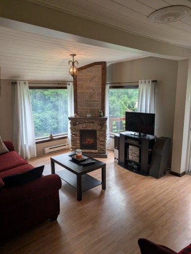 Salon - 49 Ch. De La Rouge, Brébeuf, QC - Indoor Photo Showing Living Room With Fireplace