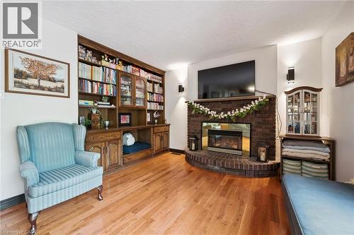 8 Perin Place, Kitchener, ON - Indoor Photo Showing Living Room With Fireplace