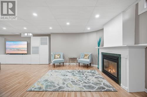 6615 Snow Goose Lane, Mississauga, ON - Indoor Photo Showing Basement With Fireplace