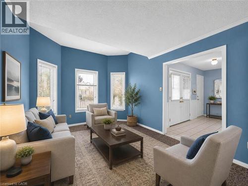 Virtually Staged - 60 Attwood Drive, Cambridge, ON - Indoor Photo Showing Living Room