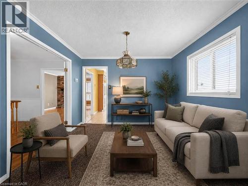 Virtually Staged - 60 Attwood Drive, Cambridge, ON - Indoor Photo Showing Living Room