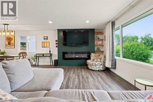 7343 8Th Avenue, Regina, SK - Indoor Photo Showing Living Room With Fireplace